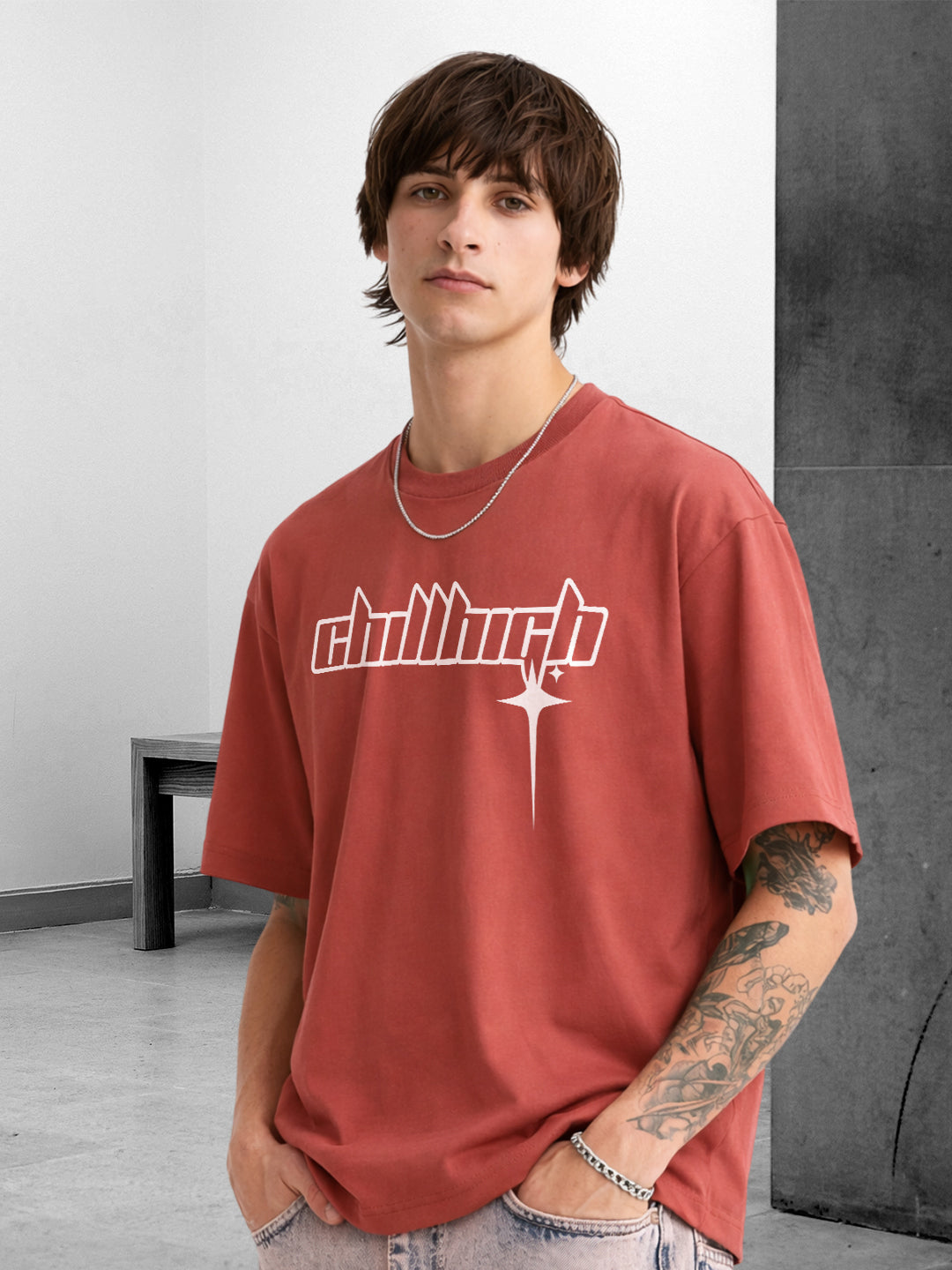 MIDNIGHT SWAGGER Men Oversized Printed T-Shirt