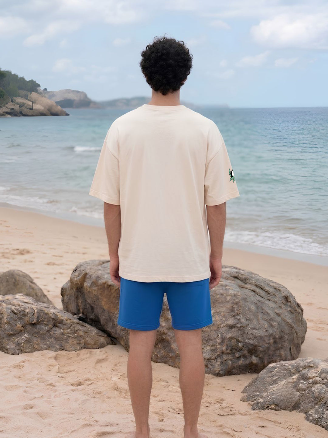 Emerald Toucan Men Printed Oversized T-Shirt