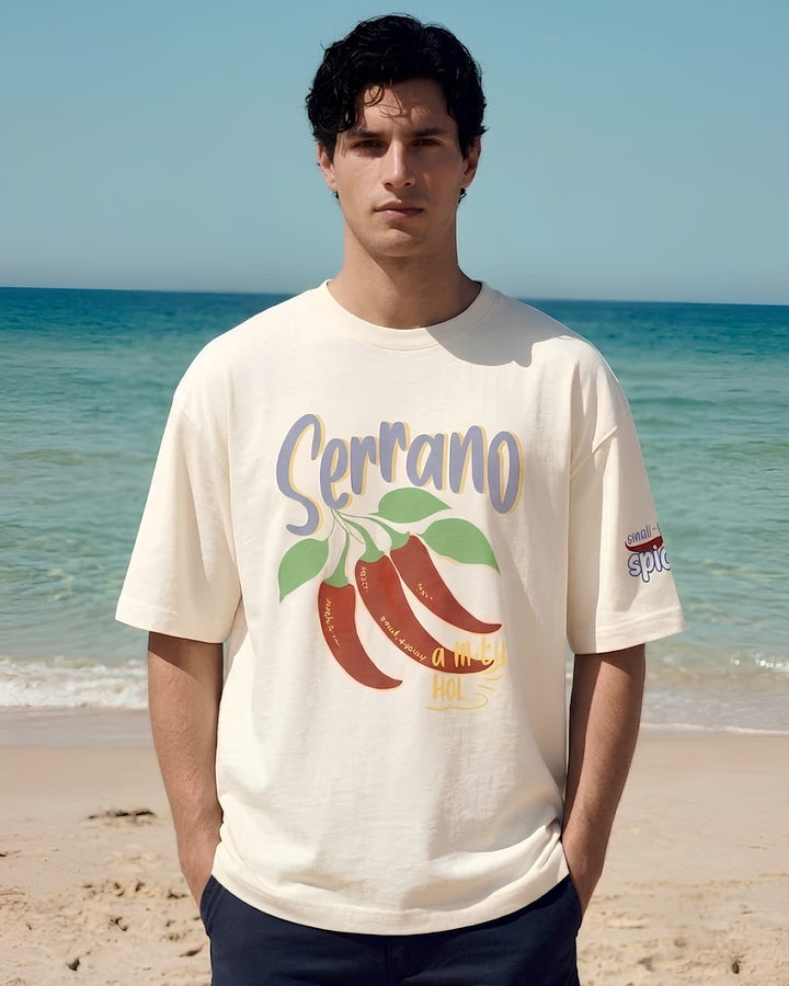 Serrano Chilly Men Printed Oversized T-Shirt
