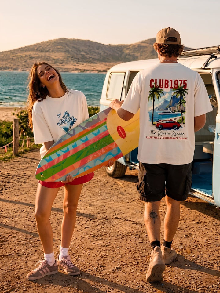 Club 1975 Men Printed Oversized T-Shirt