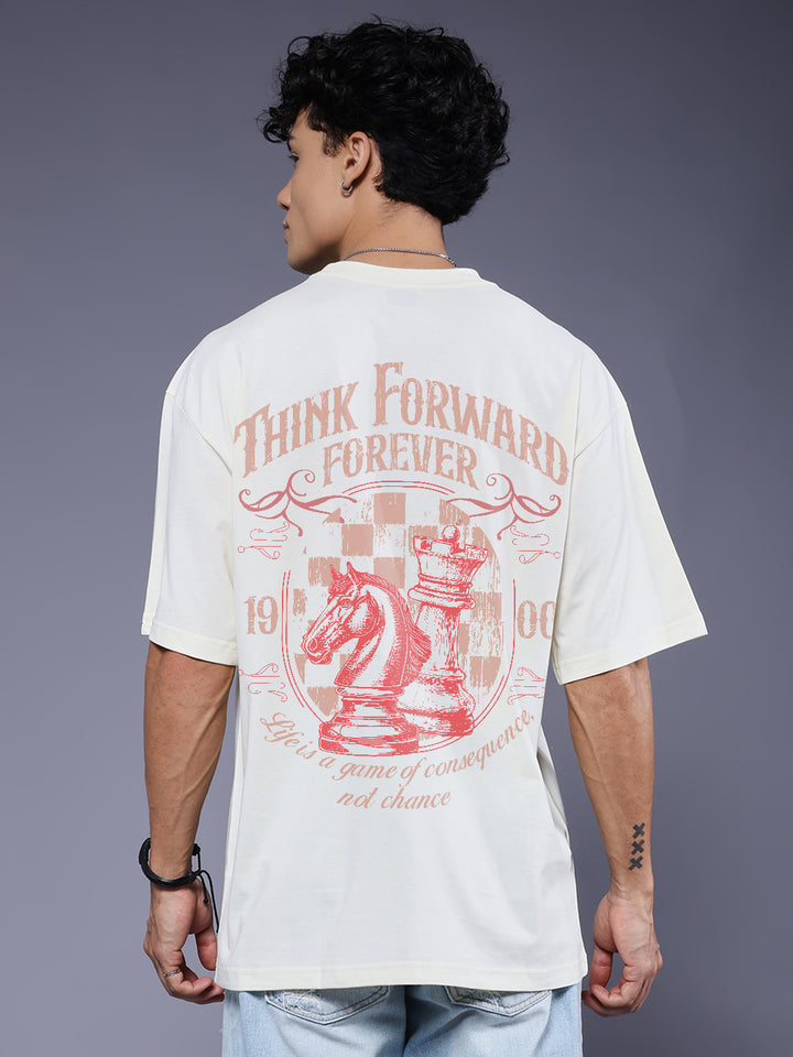 THINK FORWARD Men Printed Oversized T-Shirt