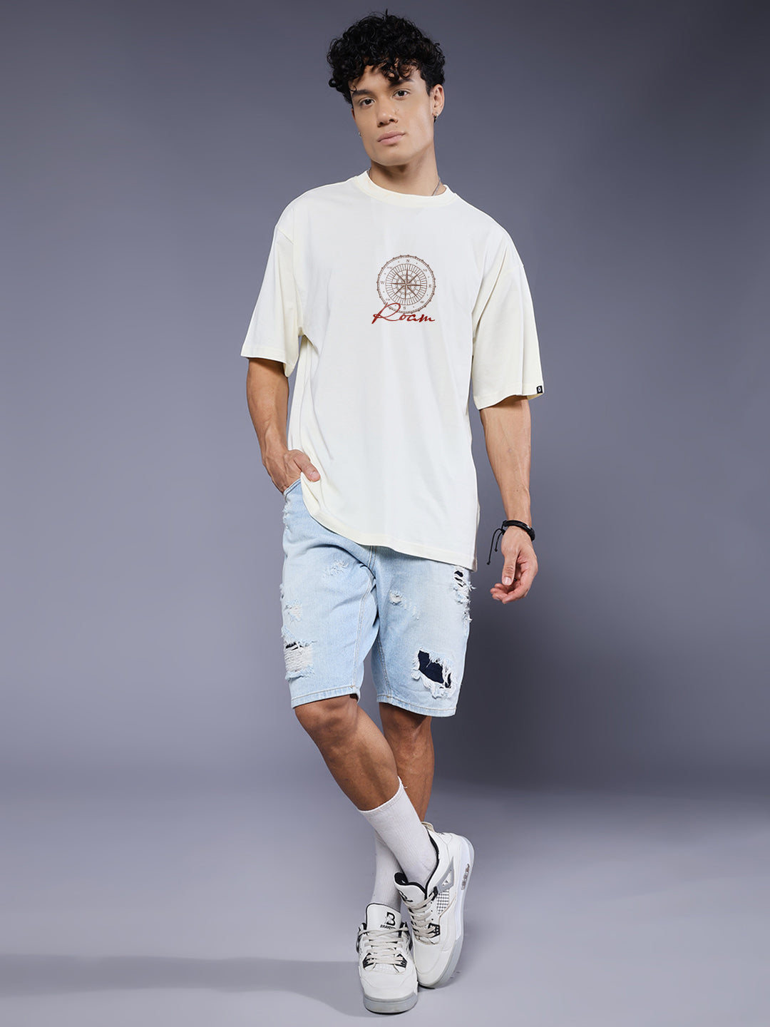 OFFTRACK Men Printed Oversized T-Shirt