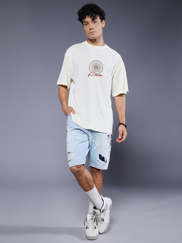 OFFTRACK Men Printed Oversized T-Shirt