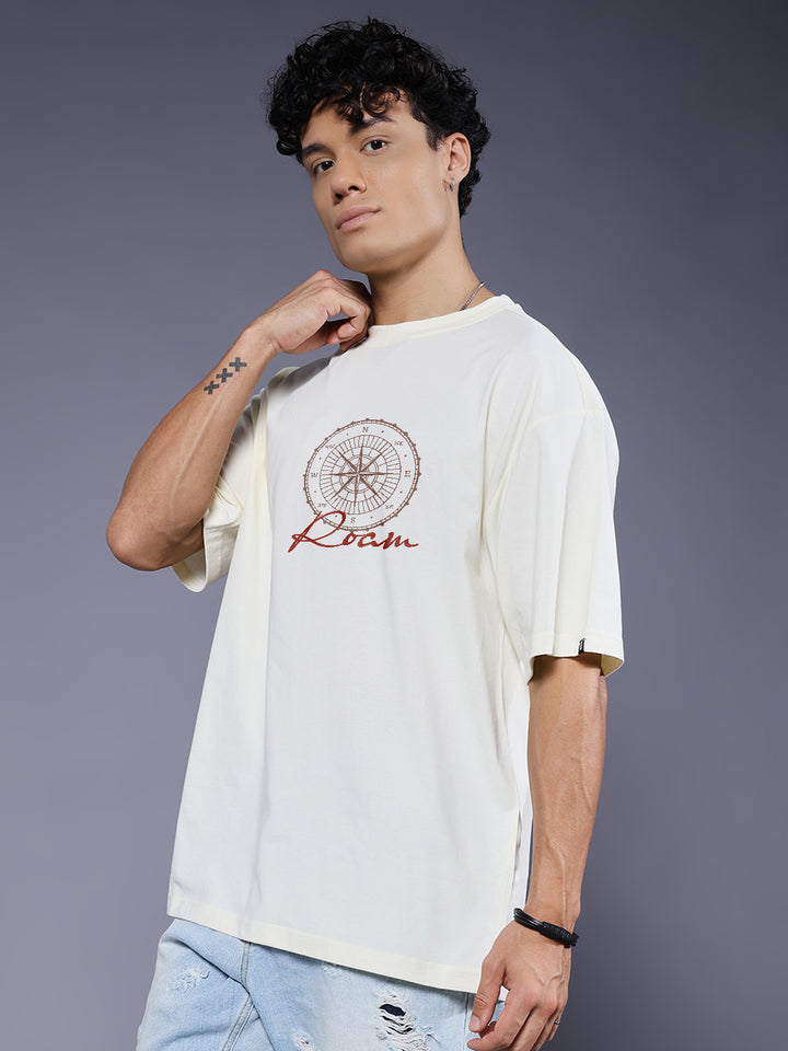 OFFTRACK Men Printed Oversized T-Shirt
