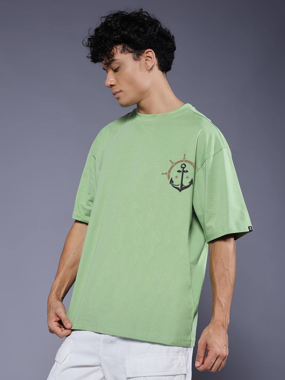 BEYOND LIMITS Men Printed Oversized T-Shirt