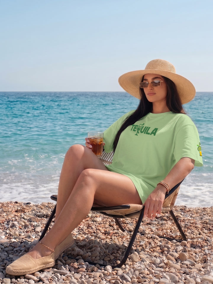 Tequila Women Printed Oversized T-Shirt