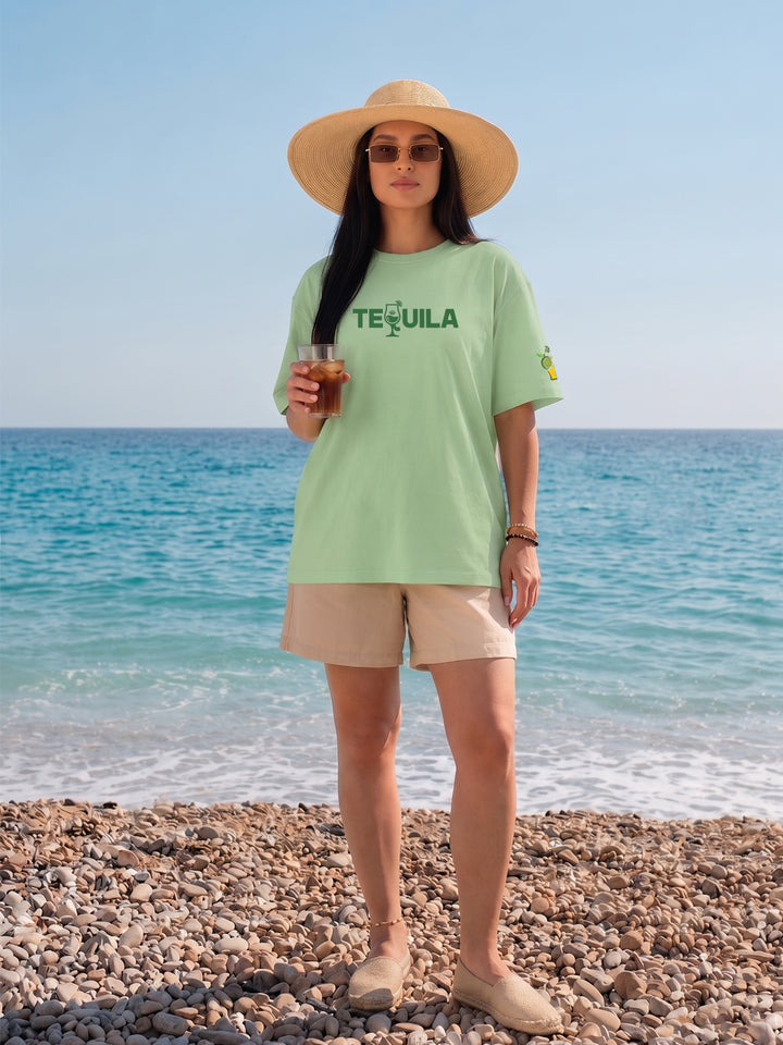 Tequila Women Printed Oversized T-Shirt