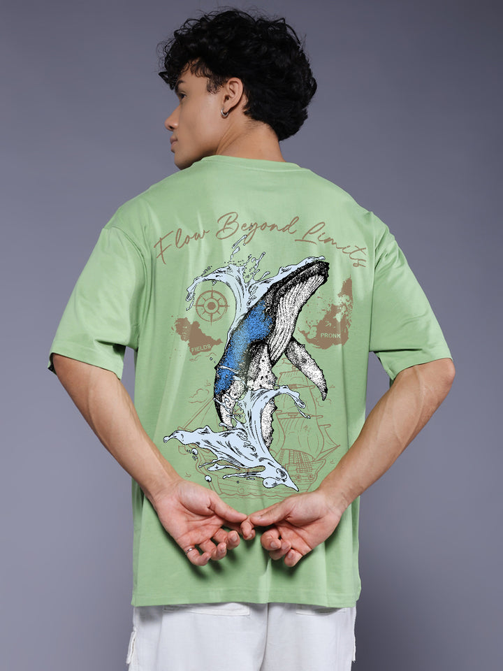 BEYOND LIMITS Men Printed Oversized T-Shirt