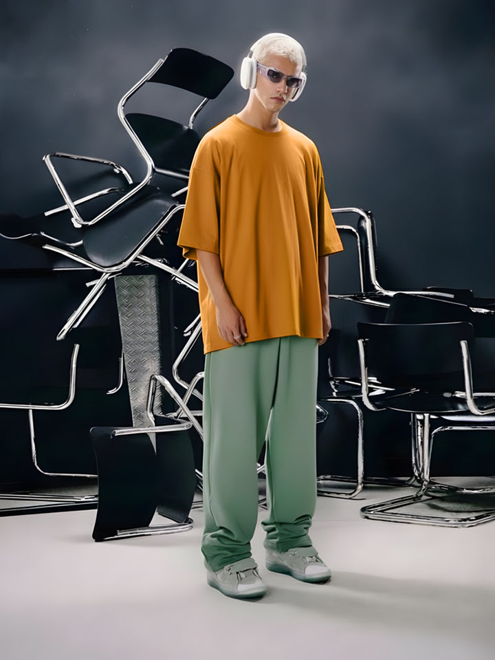 Solid Men Oversized T-Shirt - Rust