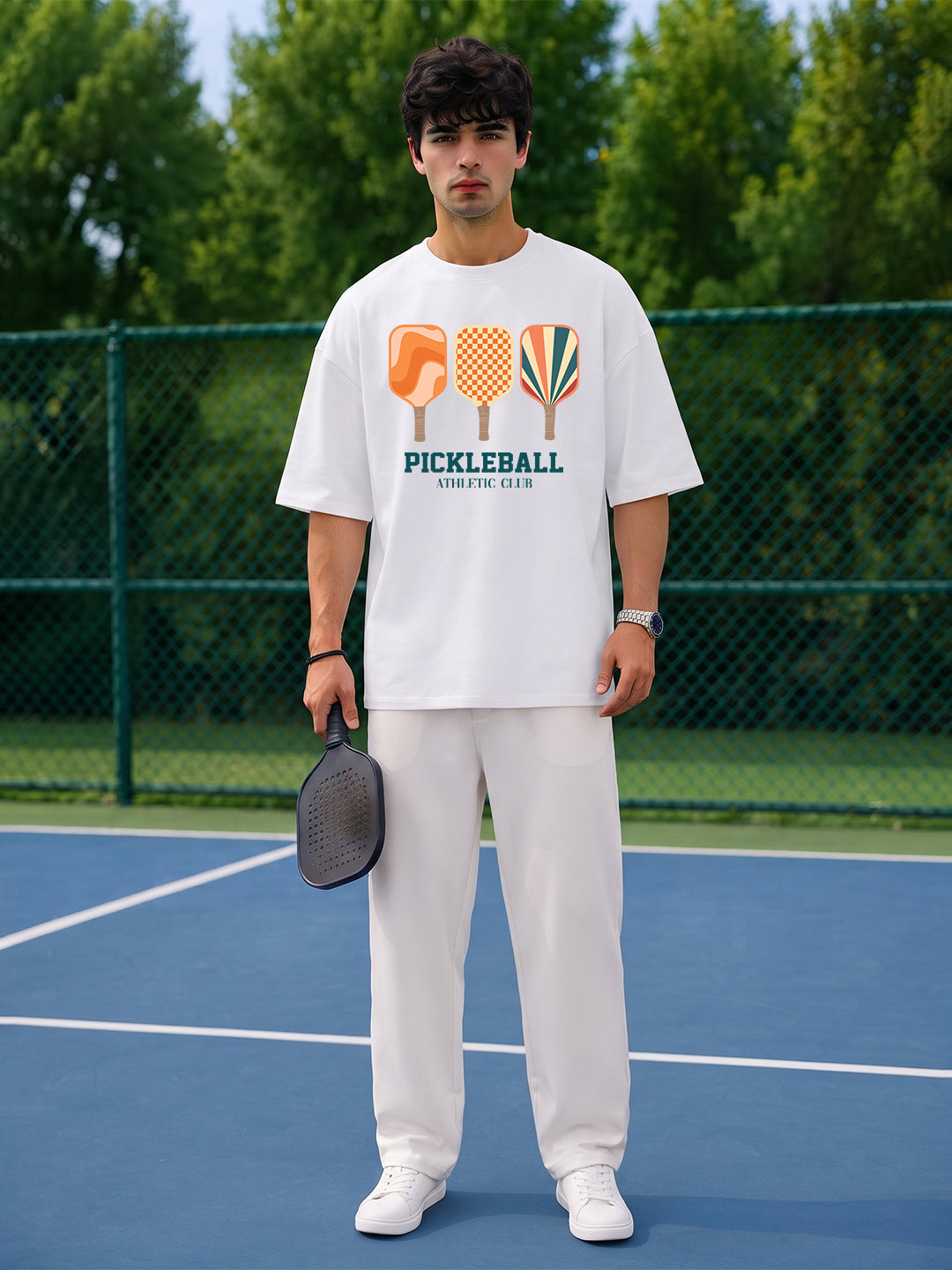 PICKLEBALL  ATHLETIC CLUB Men Printed Oversized T-Shirt