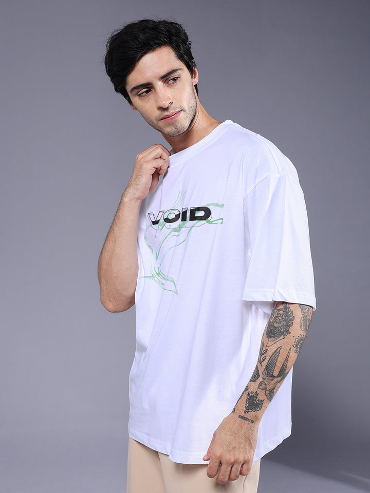 LOST IN LAYERS Men Printed Oversized T-Shirt