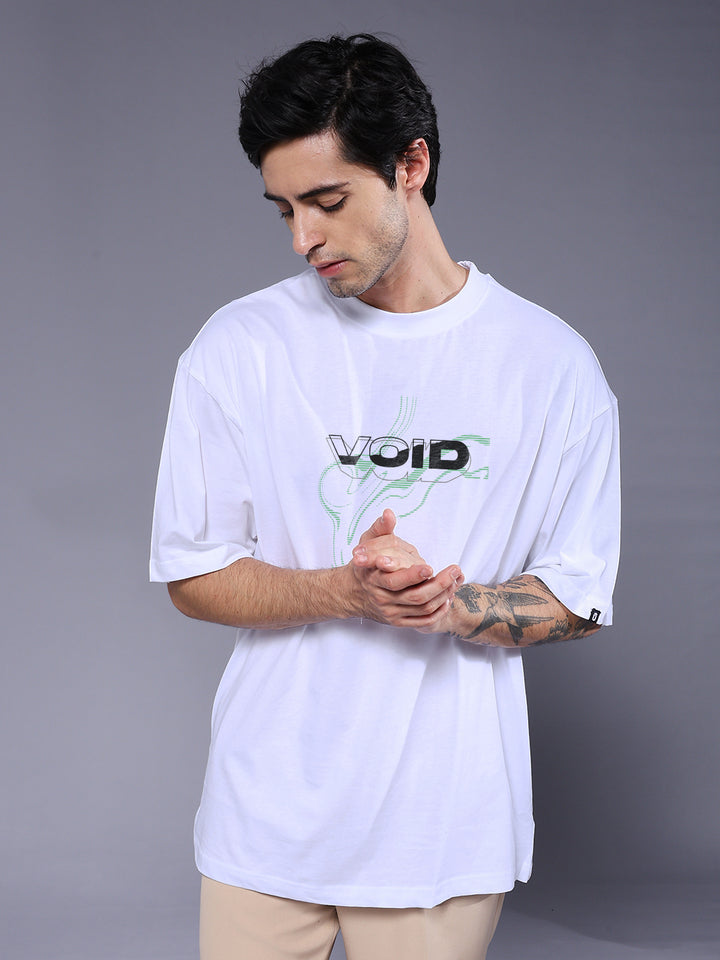 LOST IN LAYERS Men Printed Oversized T-Shirt