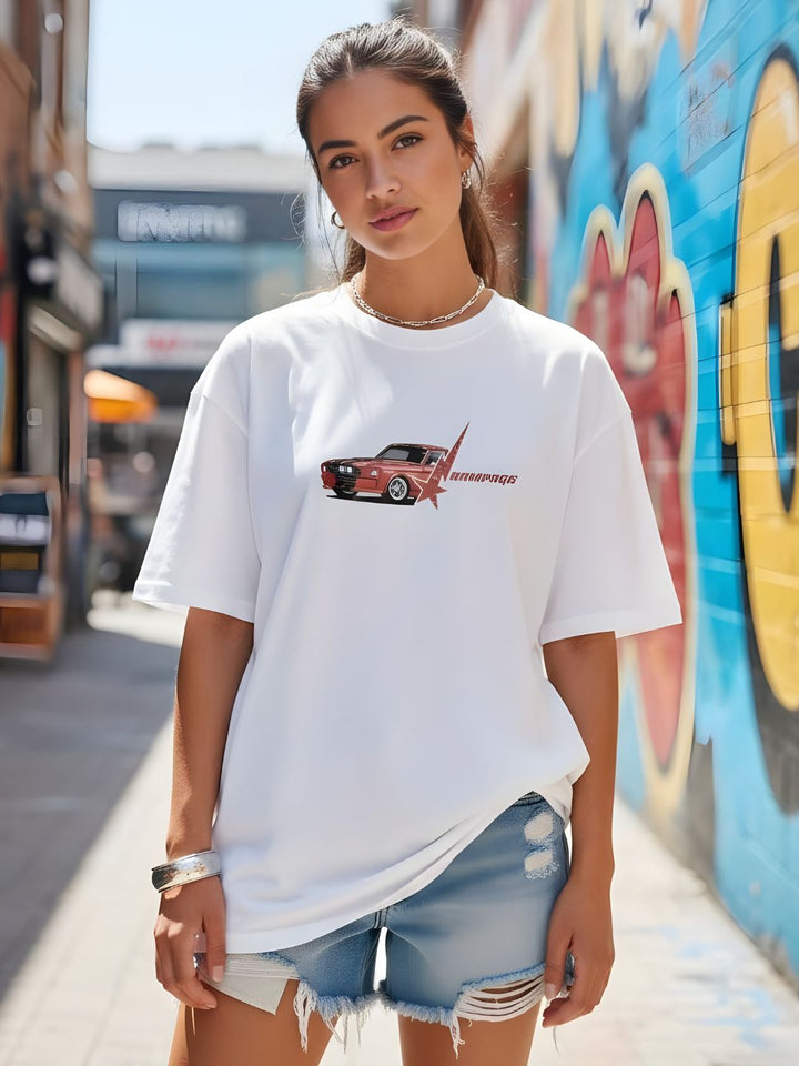 Rampage Women Graphic Oversized Printed T-Shirt