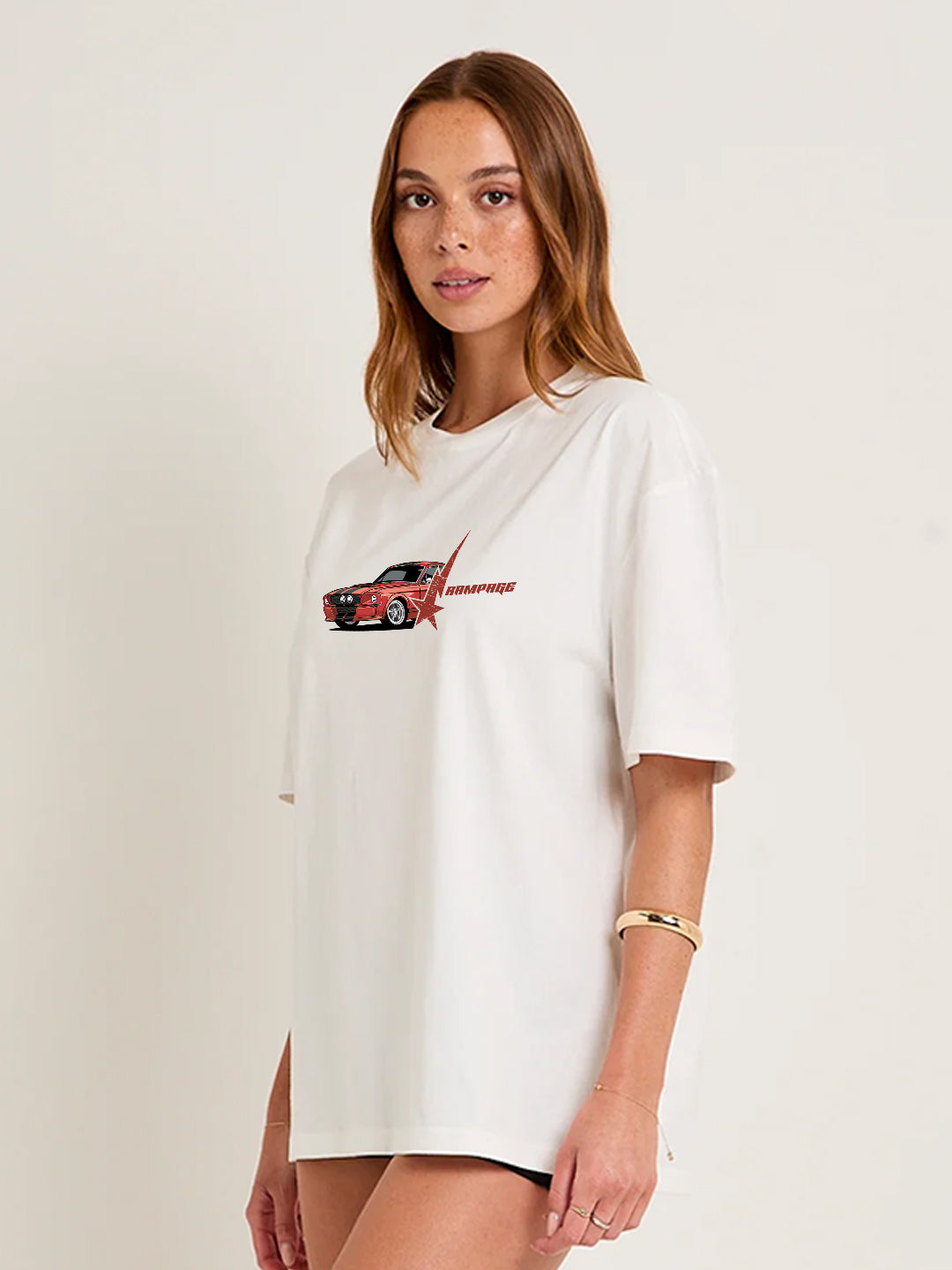 Rampage Women Graphic Oversized Printed T-Shirt
