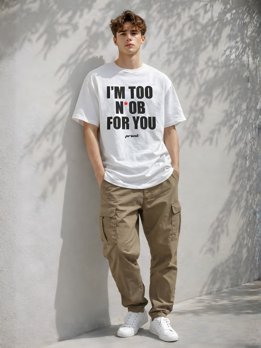 NOOB FOR YOU Men Printed Oversized T-Shirt
