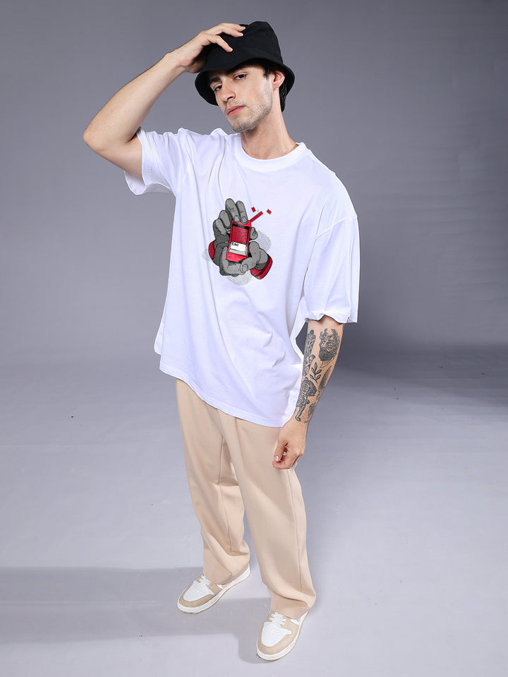 TAP TO EXIT YOU Men Printed Oversized T-Shirt