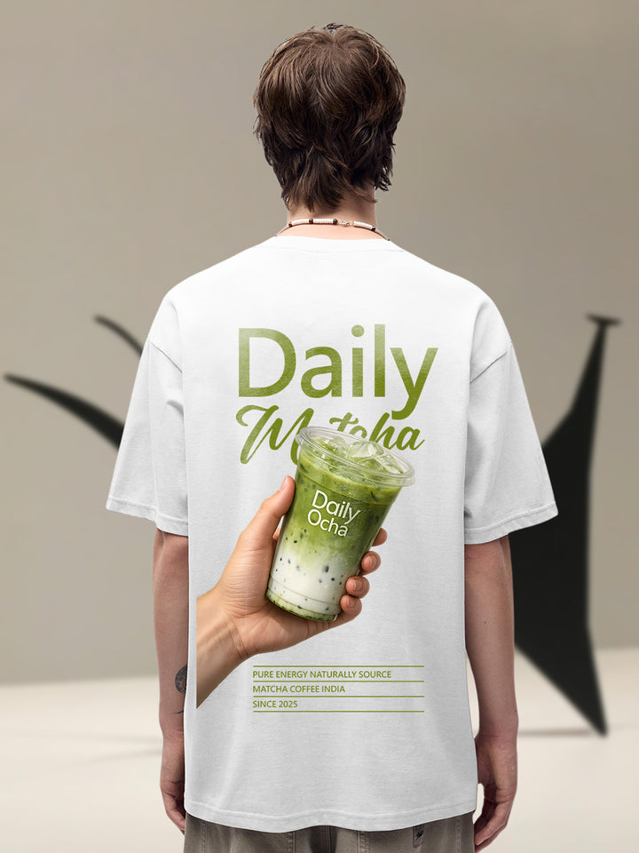 DAILY MATCHA YOU Men Printed Oversized T-Shirt
