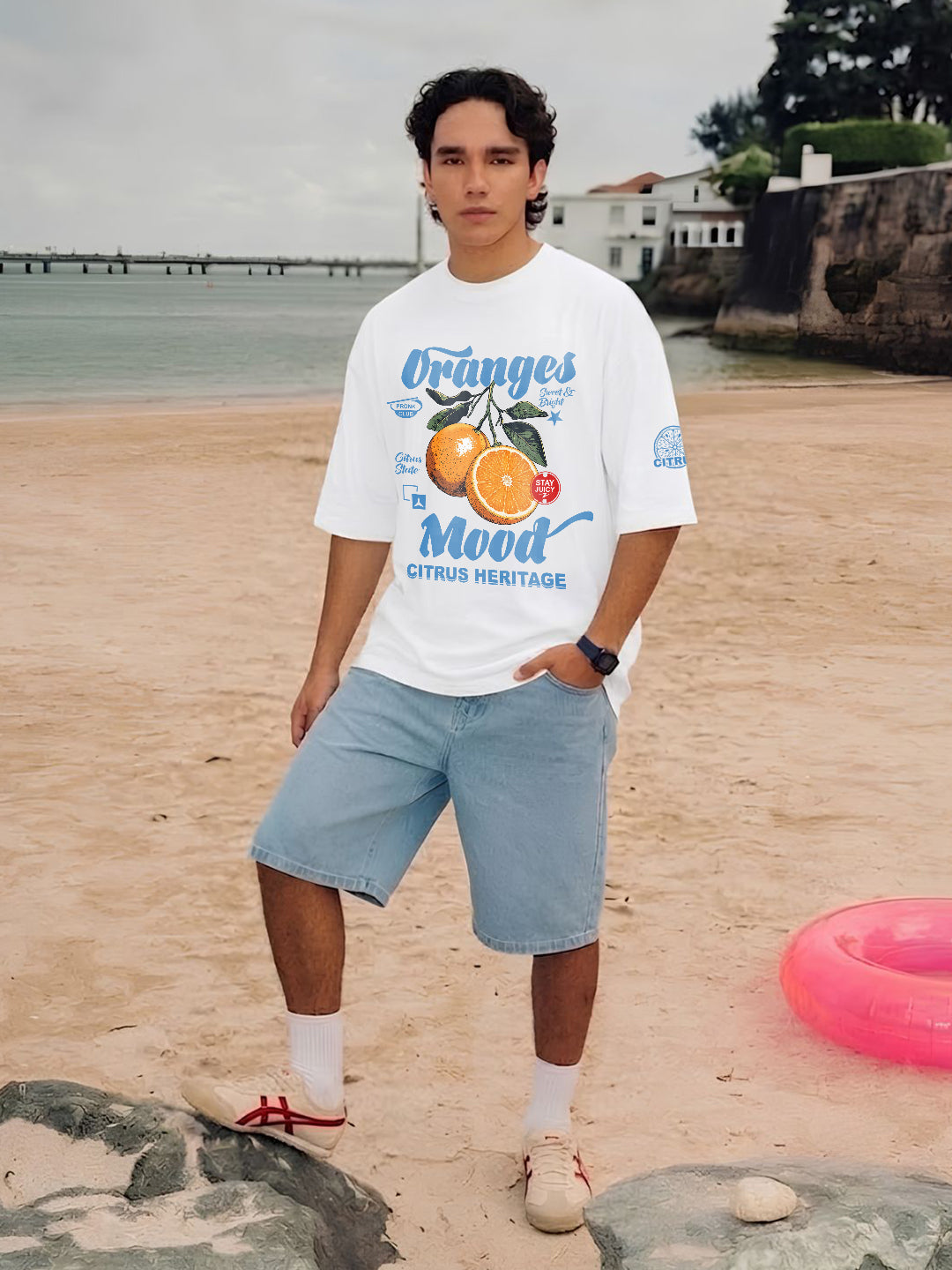 Citrus Heritage Men Printed Oversized T-Shirt