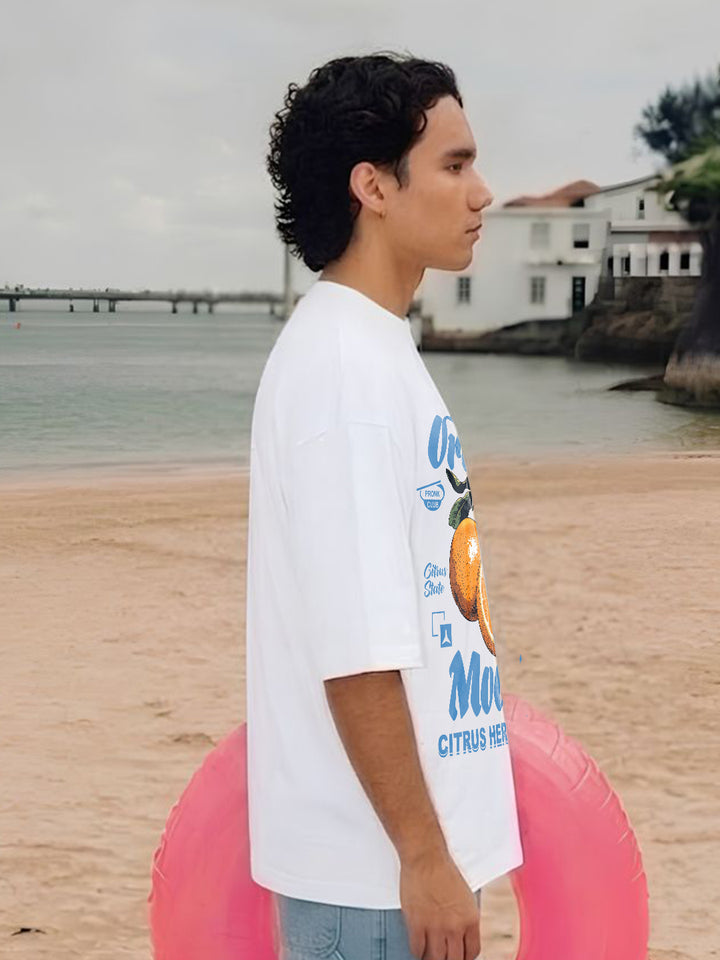 Citrus Heritage Men Printed Oversized T-Shirt