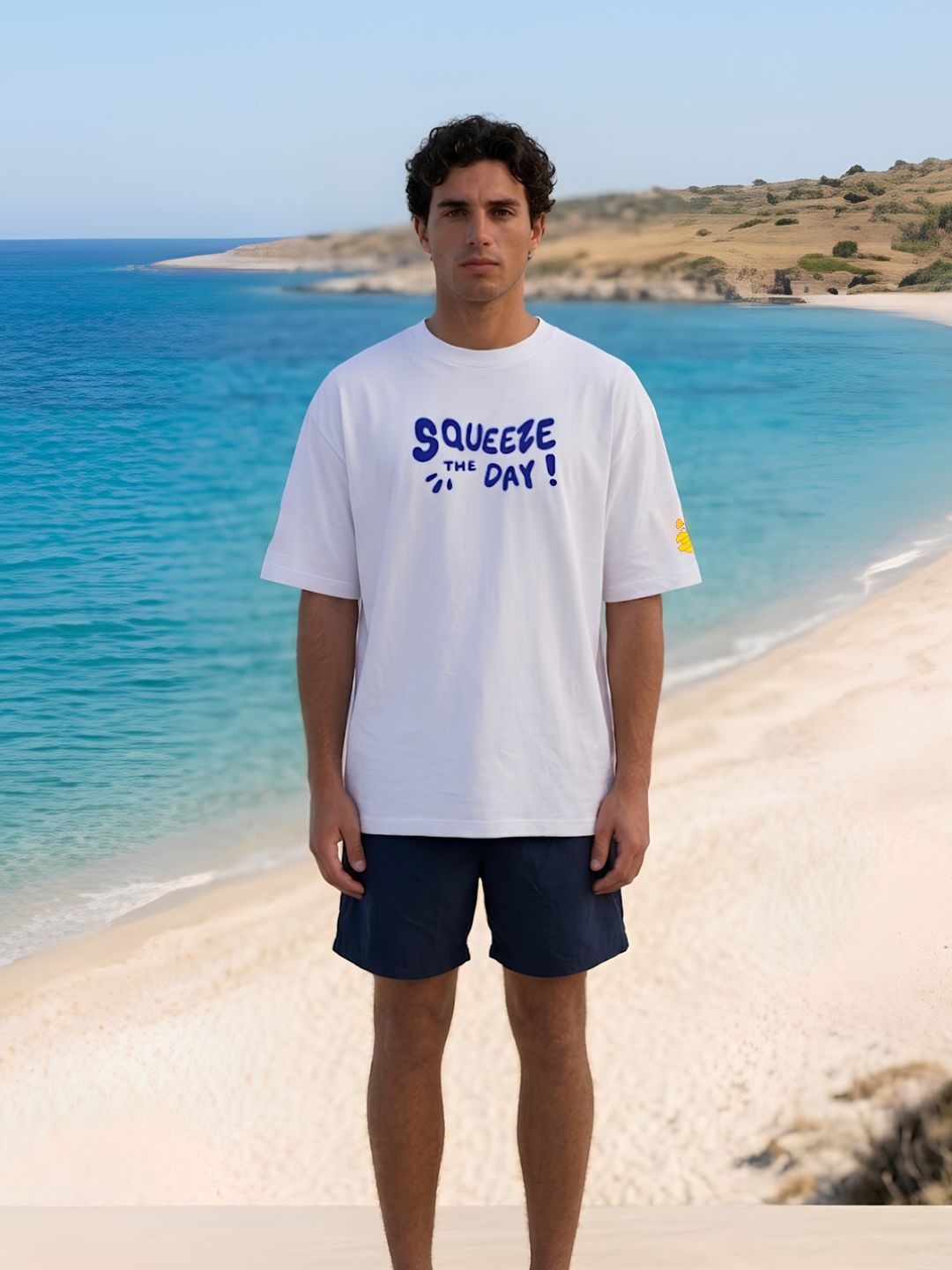 Squeezed  Lemon Men Printed Oversized T-Shirt
