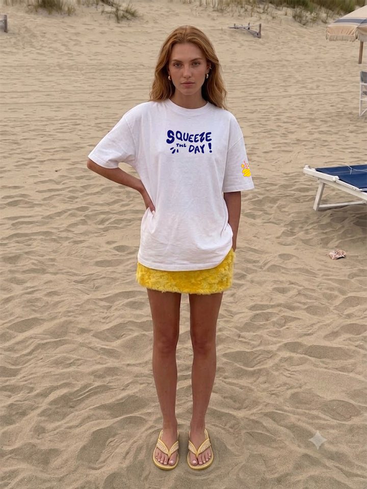 Squeezed  Lemon Women Printed Oversized T-Shirt