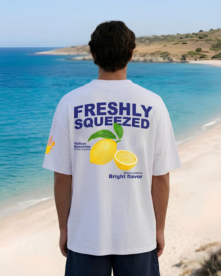 Squeezed  Lemon Men Printed Oversized T-Shirt