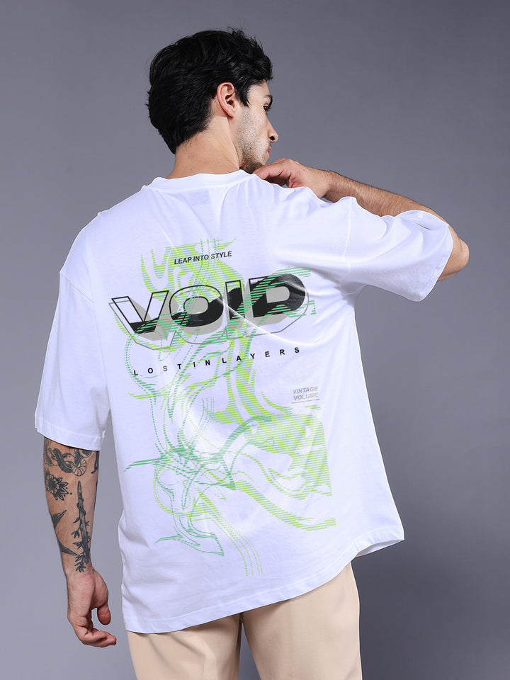 LOST IN LAYERS Men Printed Oversized T-Shirt