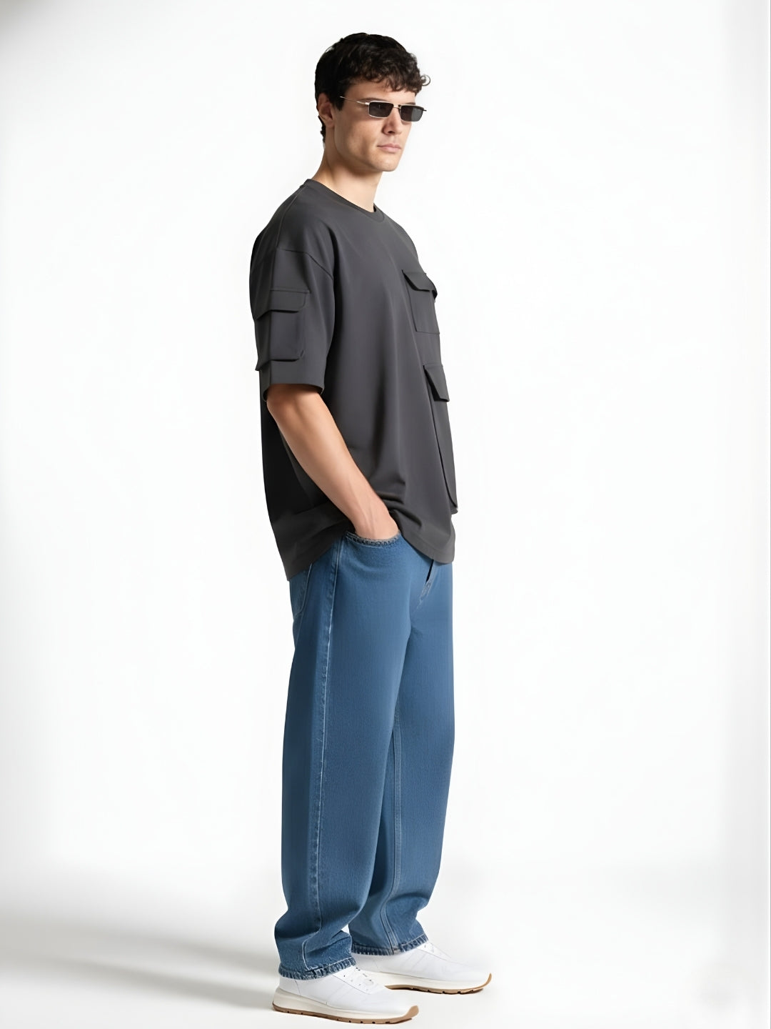 Cargo T-Shirt For Men - Dark Grey