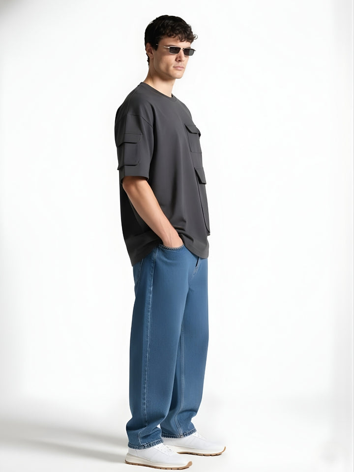 Cargo T-Shirt For Men - Dark Grey