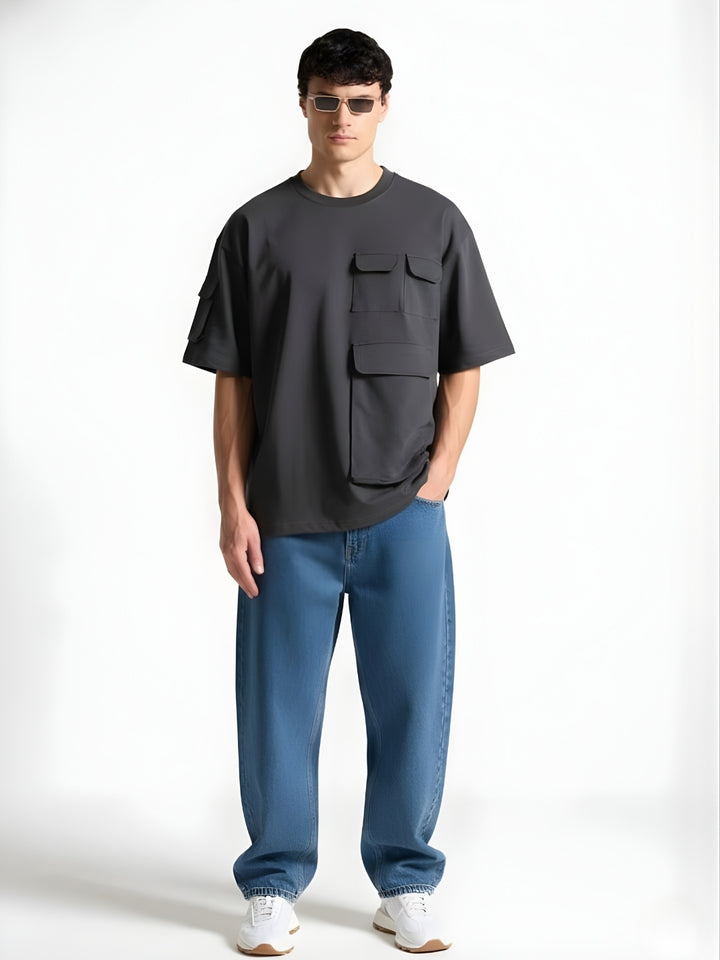 Cargo T-Shirt For Men - Dark Grey