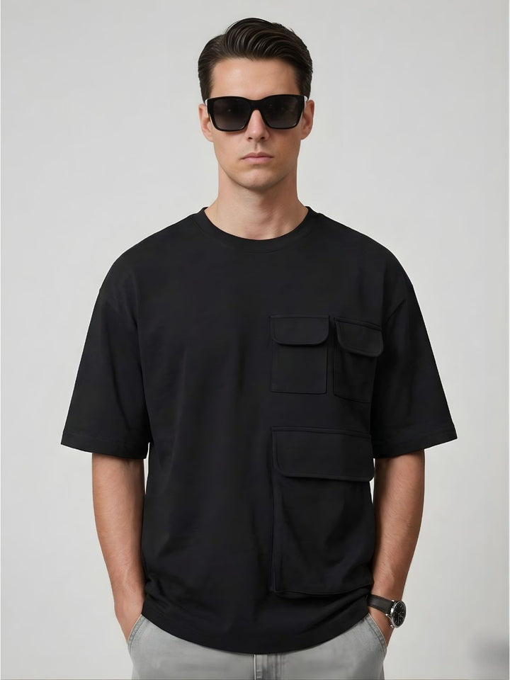 Cargo T-Shirt For Men - Black