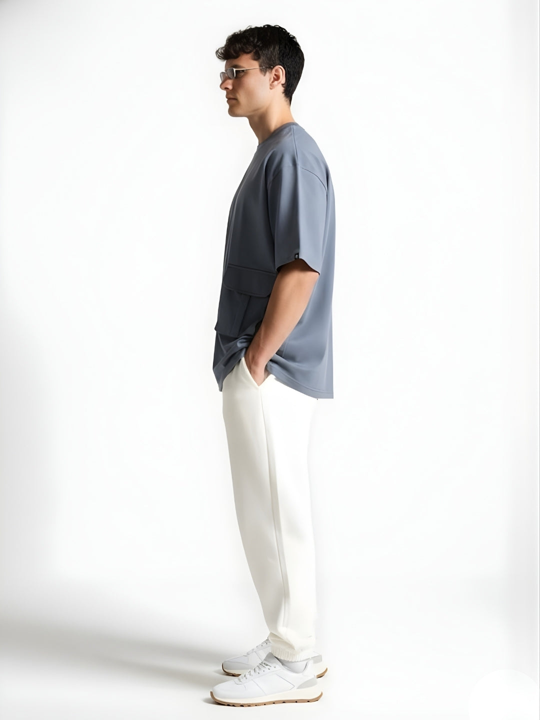 Cargo T-Shirt For Men - Denim Blue