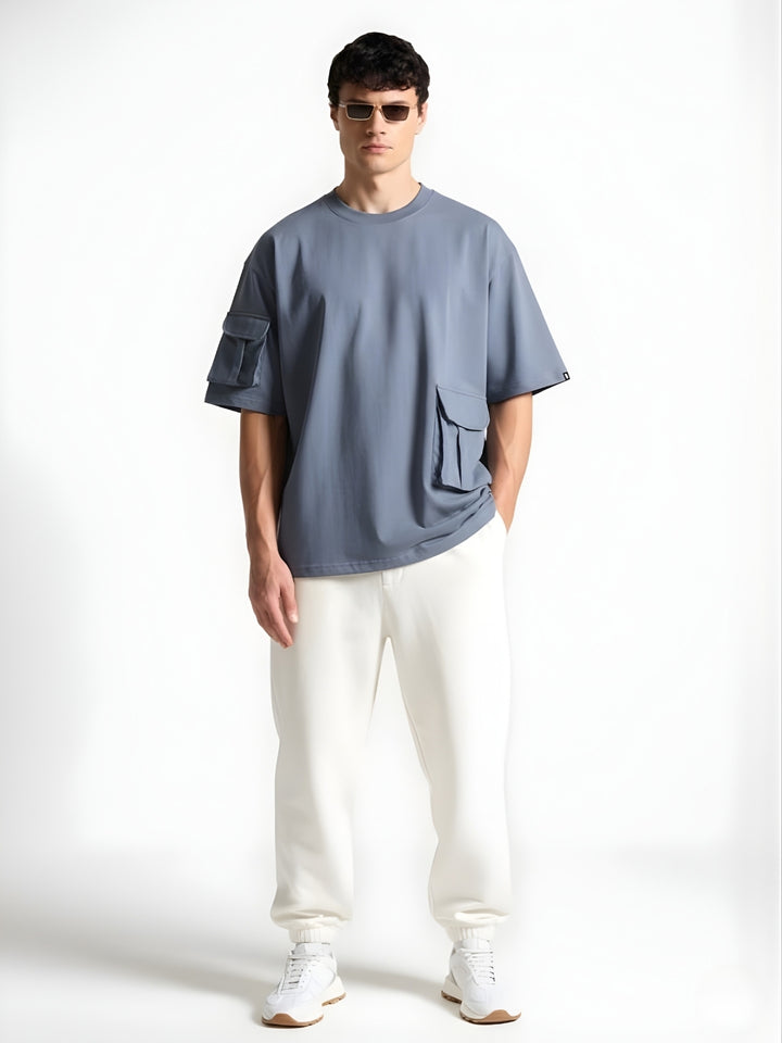Cargo T-Shirt For Men - Denim Blue