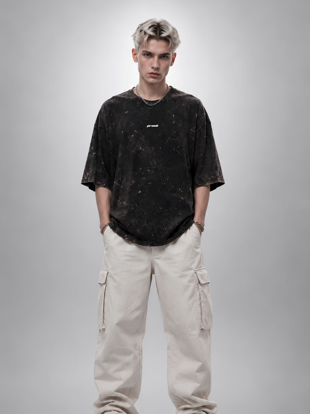Evolve Men Retro Wash Printed Oversized T-Shirt