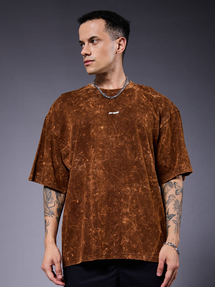 DEMON SOUL Men Retro Wash Oversized T-Shirt