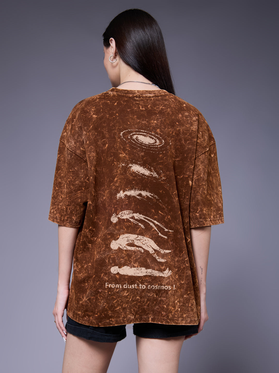 Evolve Women Retro Wash Printed Oversized T-Shirt