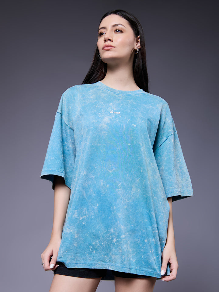 HUSTLER Women Retro Wash Oversized T-Shirt