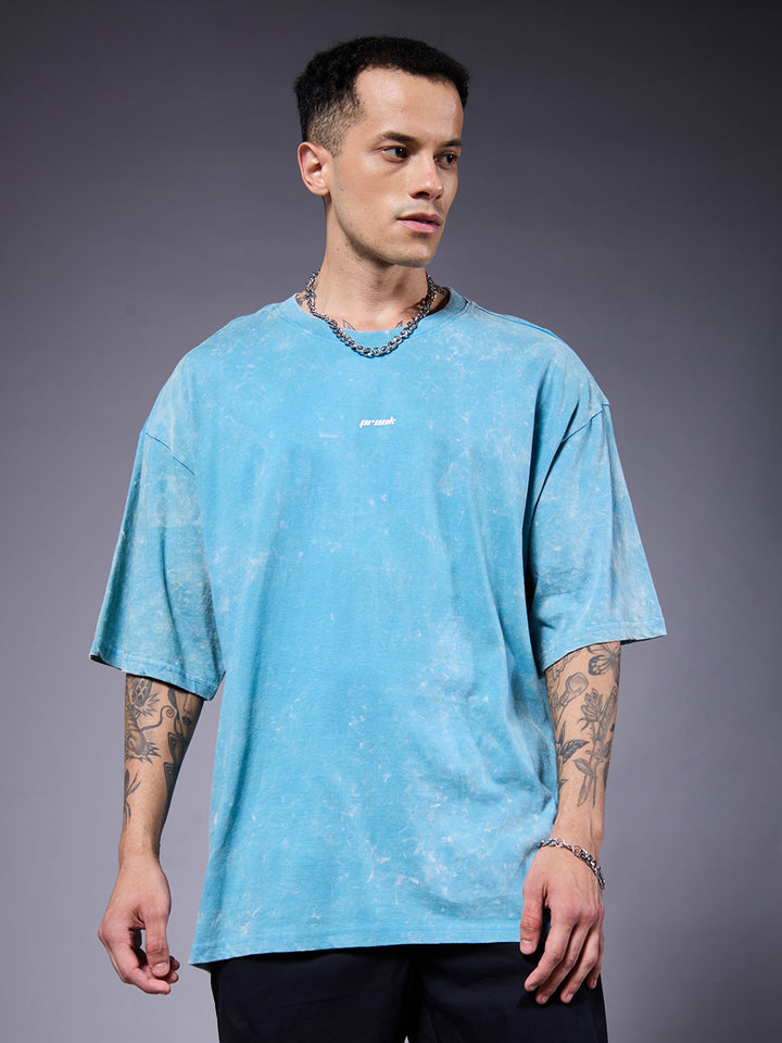 INDIE ROCK Men Retro Wash Oversized T-Shirt