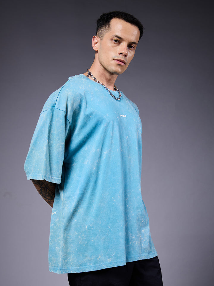 INDIE ROCK Men Retro Wash Oversized T-Shirt