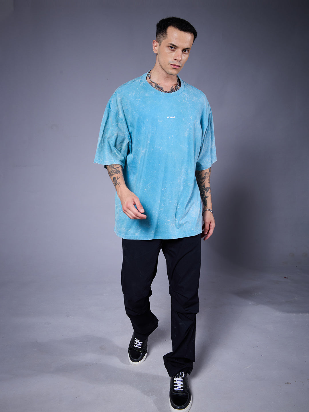 HUSTLER Men Retro Wash Oversized T-Shirt
