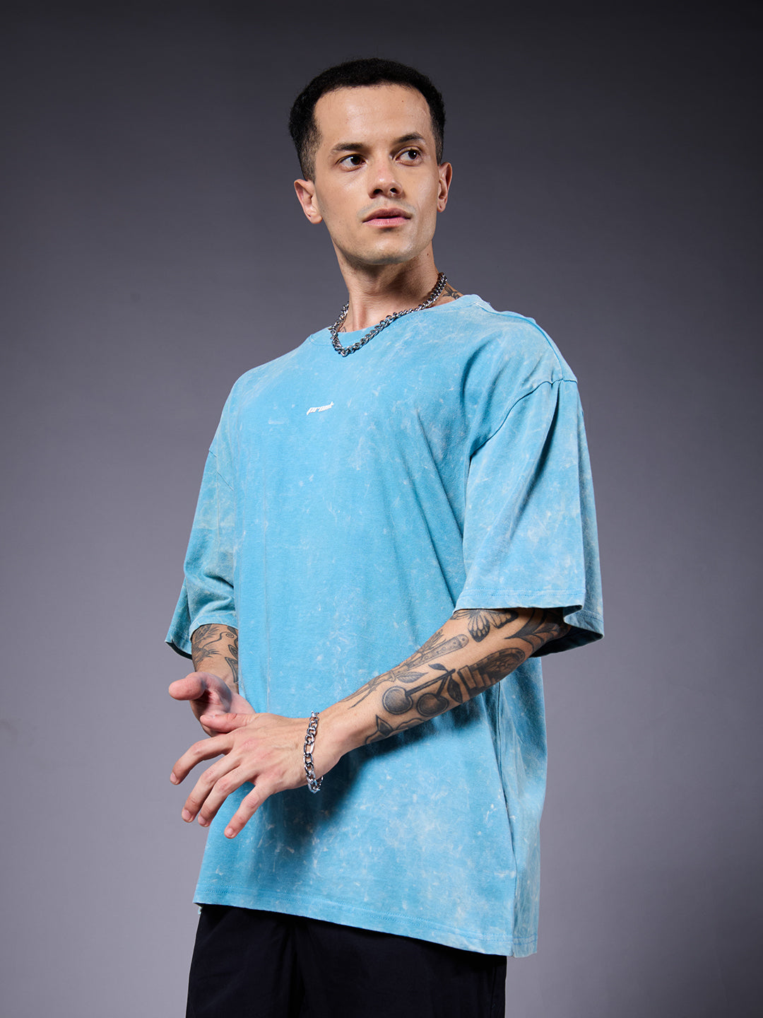 HUSTLER Men Retro Wash Oversized T-Shirt