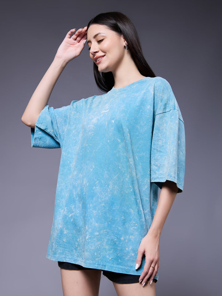 HUSTLER Women Retro Wash Oversized T-Shirt