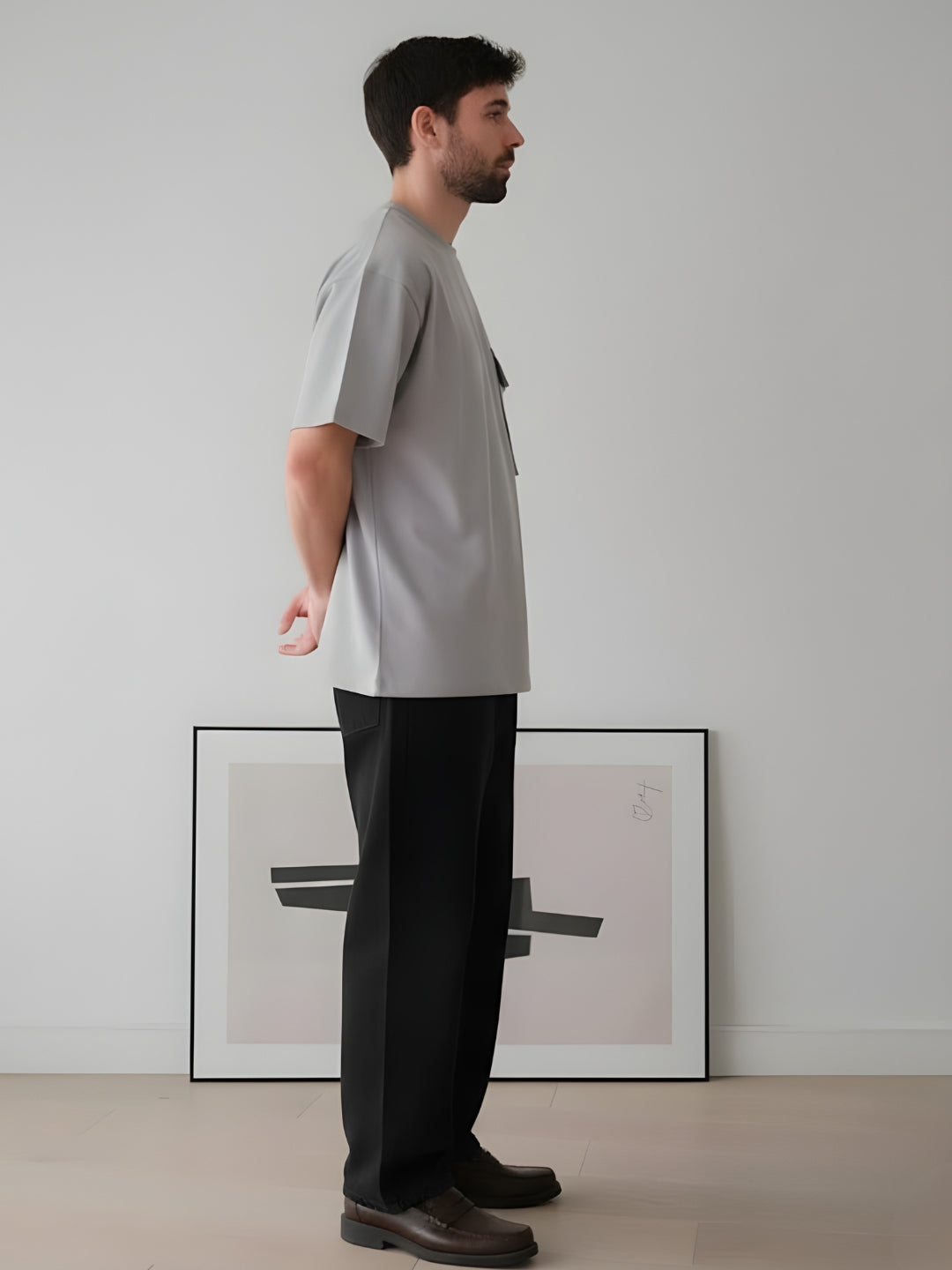 Cargo T-Shirt For Men - Ash Grey