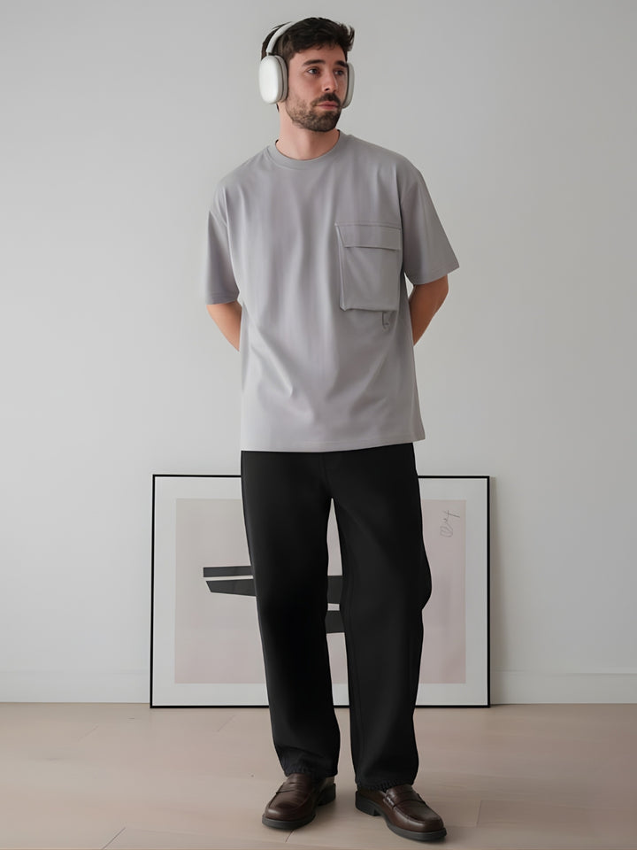 Cargo T-Shirt For Men - Ash Grey