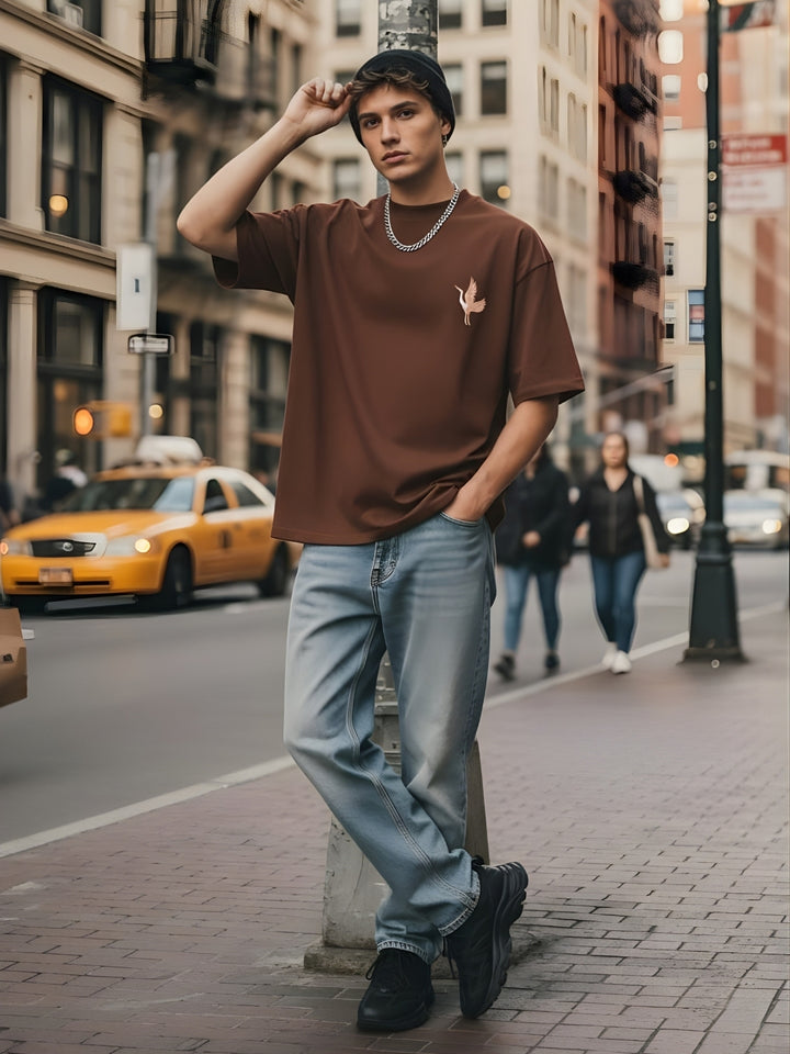 Mandala Roots Puff Printed Men Premium Oversized T-Shirt