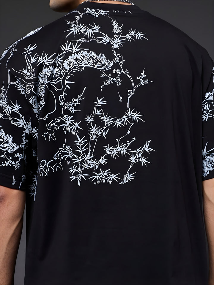 Mandala Roots Puff Printed Men Premium Oversized T-Shirt