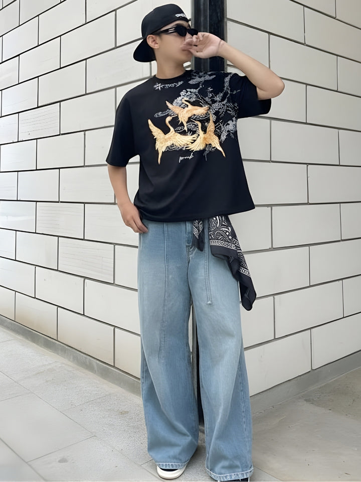 Mandala Roots Puff Printed Men Premium Oversized T-Shirt