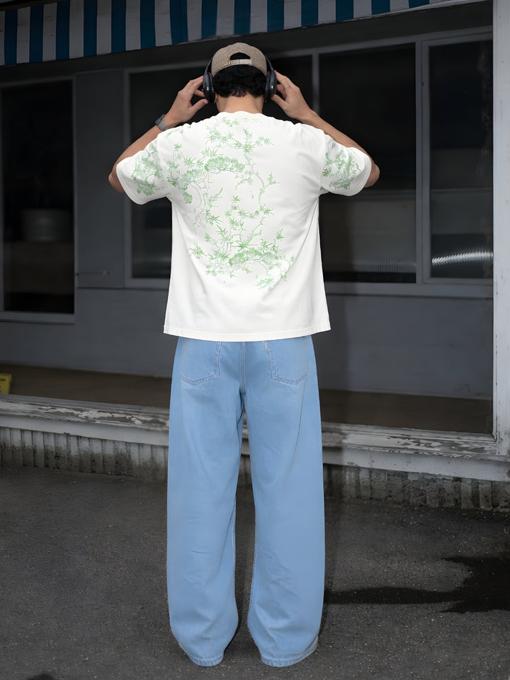 Mandala Roots Puff Printed Men Premium Oversized T-Shirt