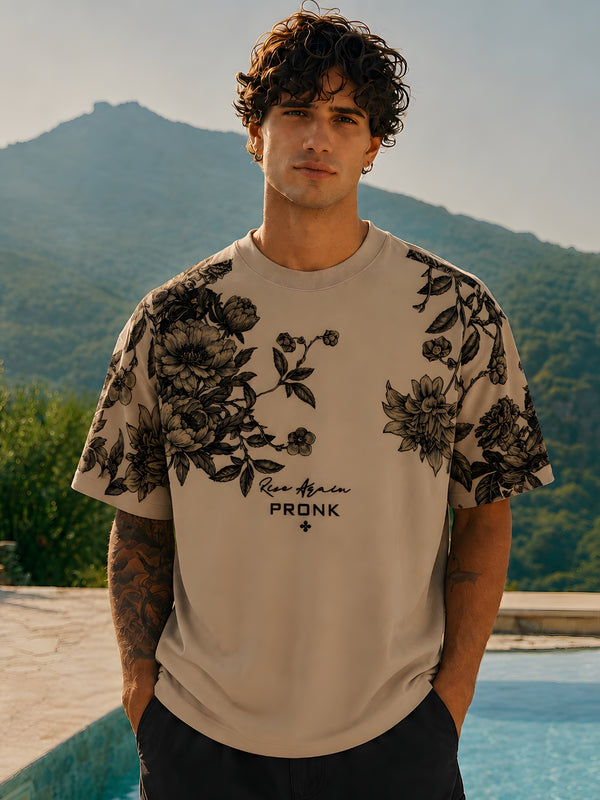 Midnight Bloom Men Premium Oversized T-Shirt