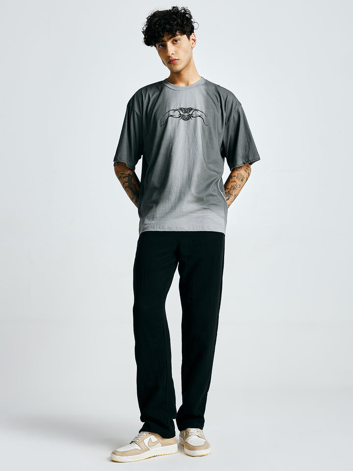 Men Retro Wash Printed Oversized T-Shirt